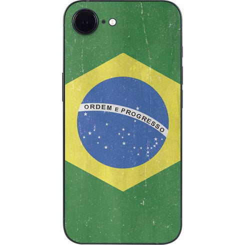 Brazil Flag Distressed iPhone 16e Skin